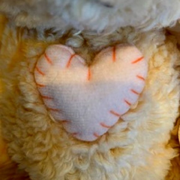 Cherished Teddies Stuffed Beige Teddy Bear with Heart Embroidery 13.5" x 10" - Picture 3 of 6